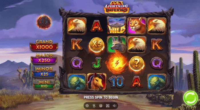 Écran de jeu de Colt Lightning Inferno